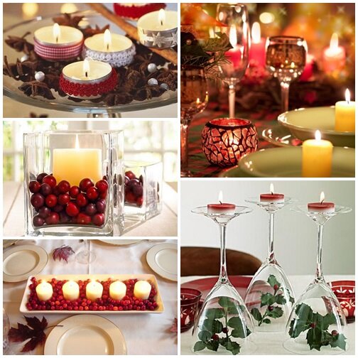 Decora la mesa de Navidad velas Decora la mesa de Navidad